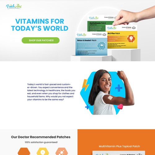 Redesign for patchaid.com - a simplistic, streamlined, and products-first  concept, Web page design contest