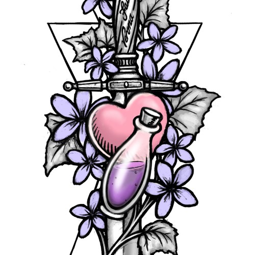 Design a Romeo and Juliet tattoo for a hopeless romantic Design by Lxma