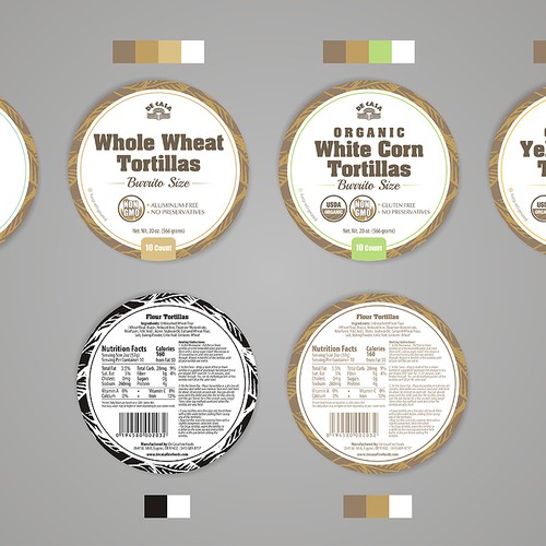 Create a new label for our natural tortillas Diseño de VEBO