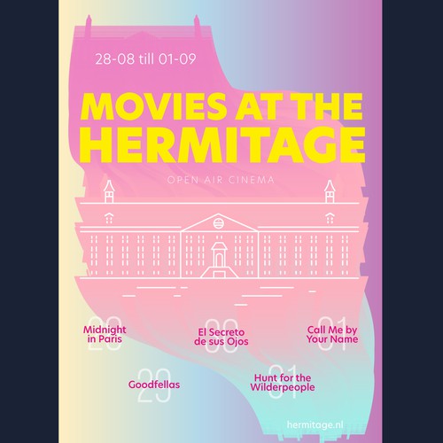 Fun, colorful and laid-back poster for outdoor film festival in historical Amsterdam Design by ppriess