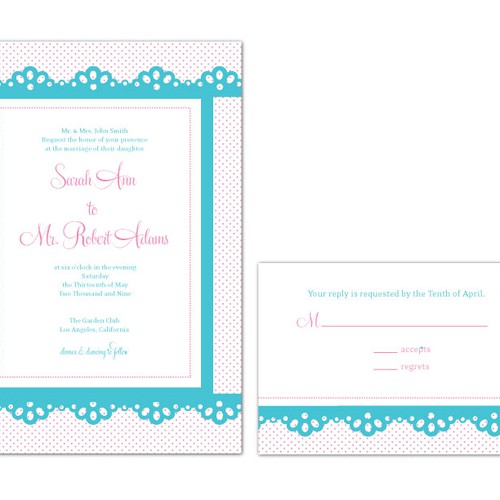 Letterpress Wedding Invitations Design por pleuston
