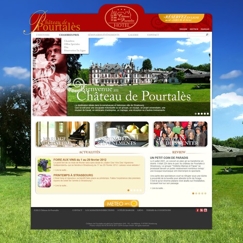 A special website for a unique hotel! Hotel Chateau de Pourtales needs a new website design. Réalisé par lafusee