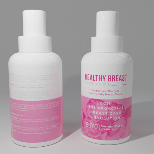 Design design a classy, bold healthy breast massage oil label di babibola