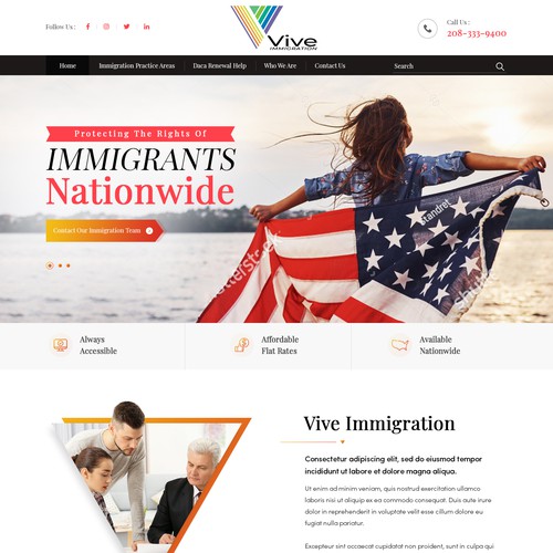 Immigration Work Permit Site Focused Redesign Design by Adventix