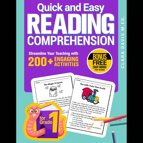 BOOK COVER: Grade 1 Reading Comprehension - Professional Workbook for Kids Design by Aaniyah.ahmed