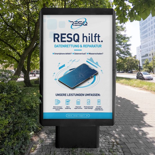 Clean & Nice Poster for Cell Phone Repair & Data Rescue Company Design by inventivao