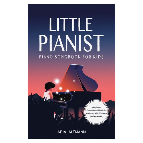 Colourful children's book cover for a piano music book Design by rifally