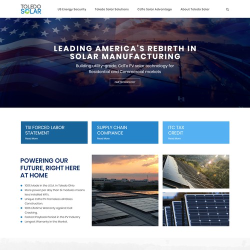 Website Redesign for Solar Panel Manufacturer and Tech Company Design by farhanubaid