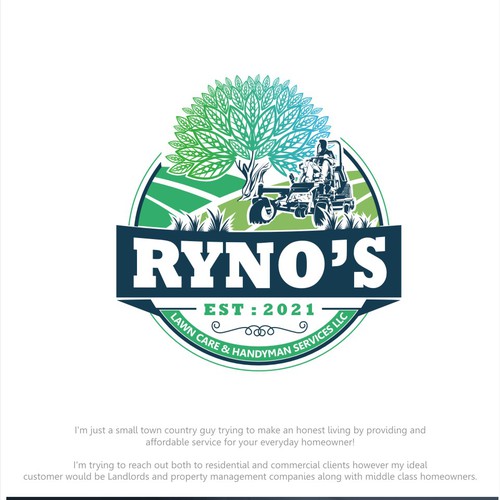 Ryno's Lawn Care & Handyman Services LLC Design por Ram 007