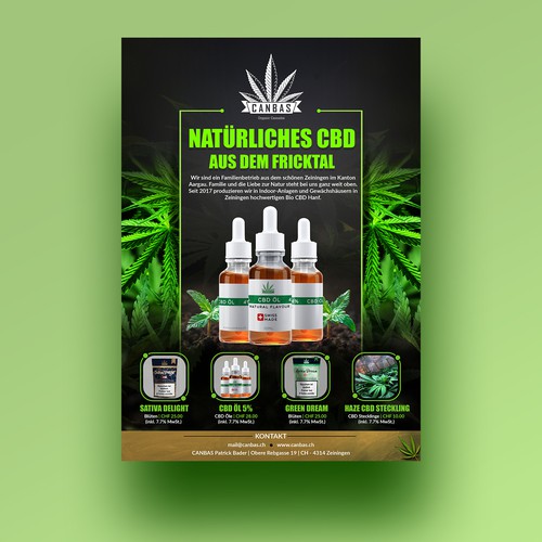 Flyer promotion for local CBD store Diseño de Rgraphic@