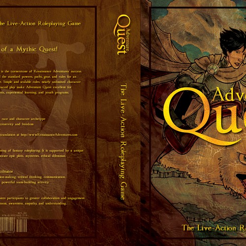 Book Cover for Adventure Quest, the Live-Action Roleplaying Game Design by Brand Leo | Niels