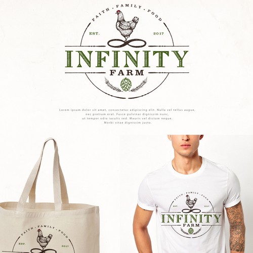 Lifestyle blog "Infinity Farm" needs a clean, unique logo to complement its rural brand. Réalisé par Project 4