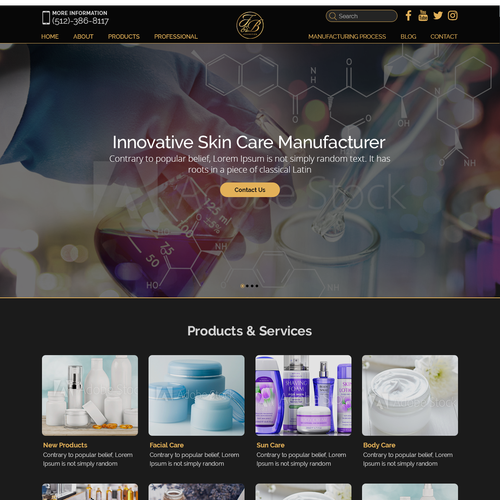 Black & gold themed website design Design by Creeative !con