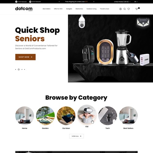 *GUARANTEED PAYOUT* - ECommerce Gadget Store Front Page Design by Tushar K∎