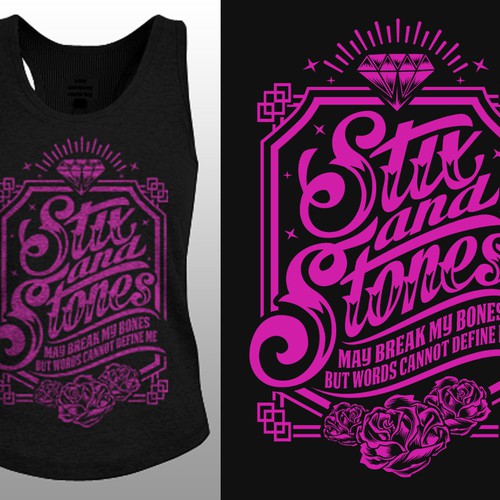 Create "Stix and Stones" typography t-shirt design Design by ＨＡＲＤＥＲＳ