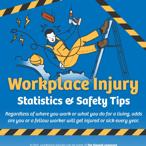 Slick Infographic Needed for Workplace Injury Prevention Tips and Stats Réalisé par Lera Balashova