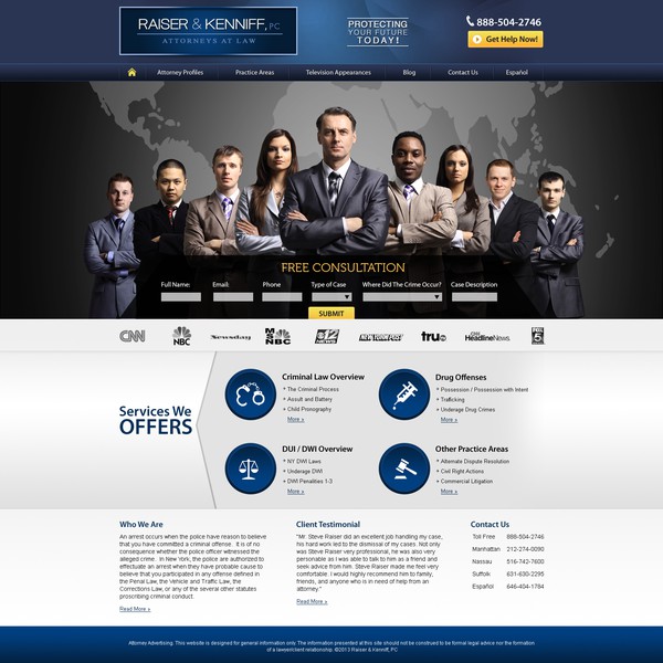 Design by DzinePfect - Saibaba titled "New Homepage For Criminal Law Firm"
