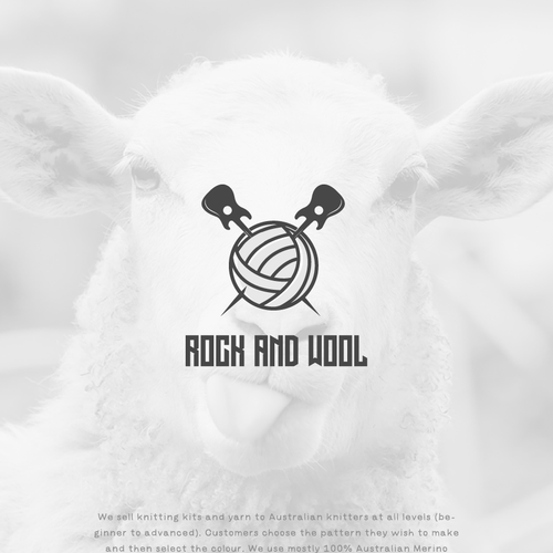 Design a "rock 'n' roll" inspired logo for "Rock and Wool" knit kit company! Design by GIRMEN