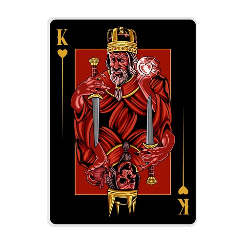 We want your artistic take on the King of Hearts playing card Design by Hadeboga Studio