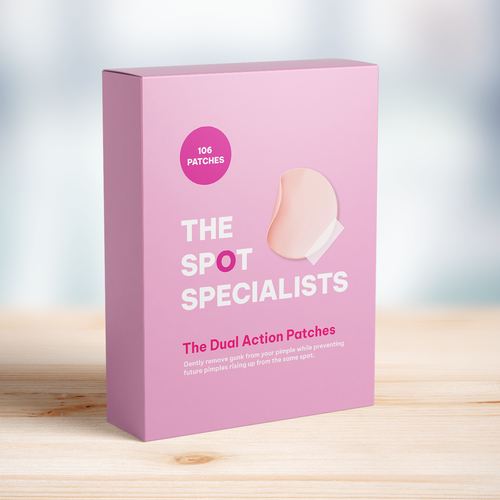 Pimple Patch PACKAGING to appeal to FEMALE BEAUTY user Design by Katyaa