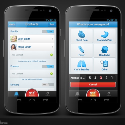 Emergency Response App looking for a great Android Design!!! Design by Midi Adhi