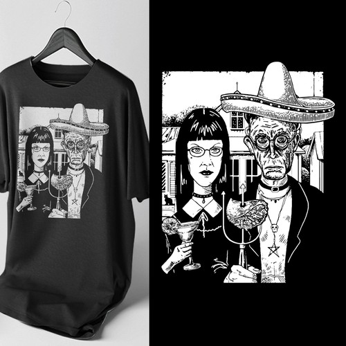 A play on “Mexican Gothic” design for our collector T-shirts Réalisé par Sethang14