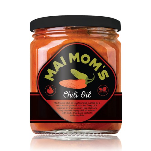 Eye catching packaging label for spicy chili oil jar Ontwerp door migoibonmat