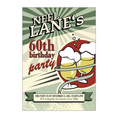 Design retro birthday flier for beer hall bash Design by dreimaster