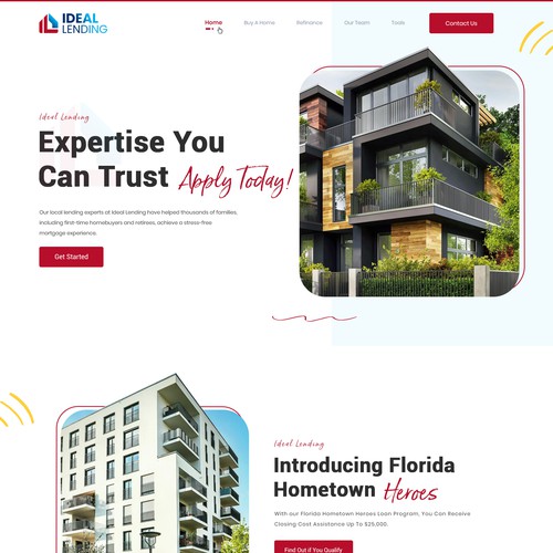 Persuasive and eye appealing website design for a mortgage company Design by Smashing Boys
