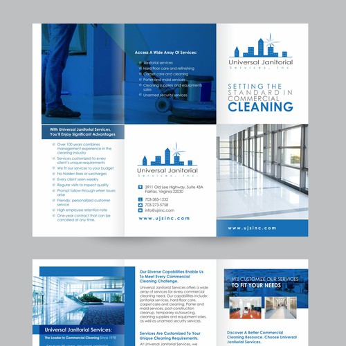 Brochure for an established commercial cleaning business Design by Dzine Solution