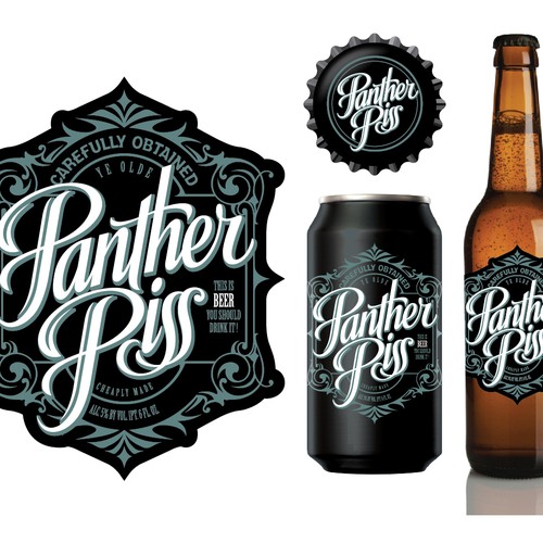 "Panther Piss" BEER Label - GuaranteedWinner - Blind, not private.   Get Pissed!   Design by gcsgcs