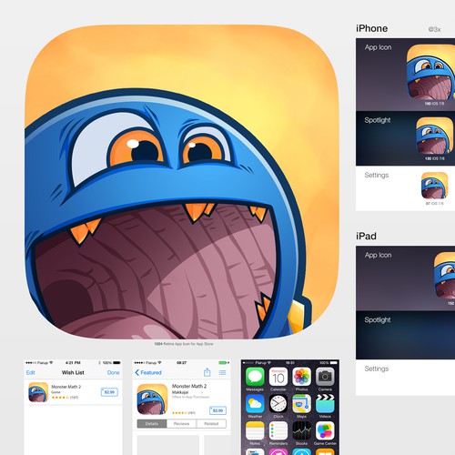 Create a beautiful app icon for a Kids' math game Design by Seochan