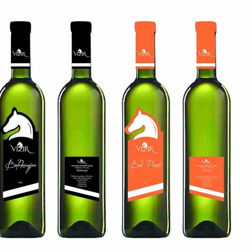 Bottle label design for wine cellar Vizir Diseño de Lela Zukic