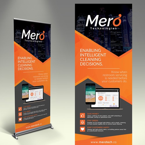 Growing tech startup in IoT needs a banner design for trade-shows Design by inventivao