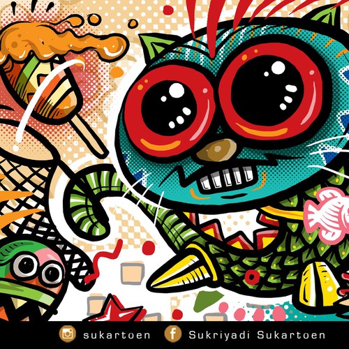 Creative Chaos colorful street art design Ontwerp door SukArt0en