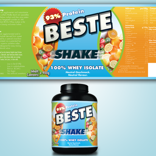 Striking, colourful, fruity label needed for the best Protein Design von YAF