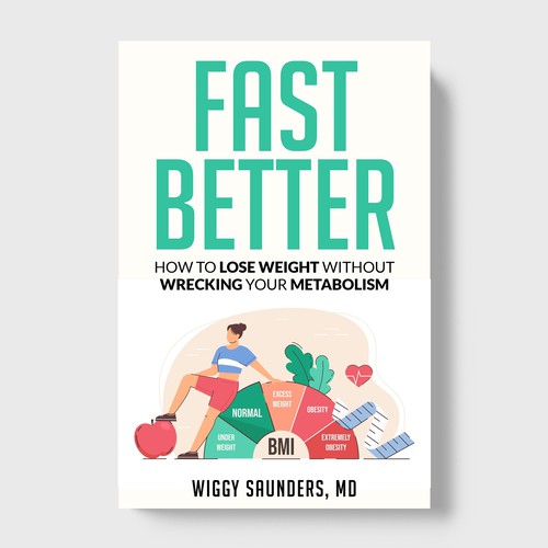 New Book Cover on how to Fast Better to Help People Lose Weight Design by TopHills