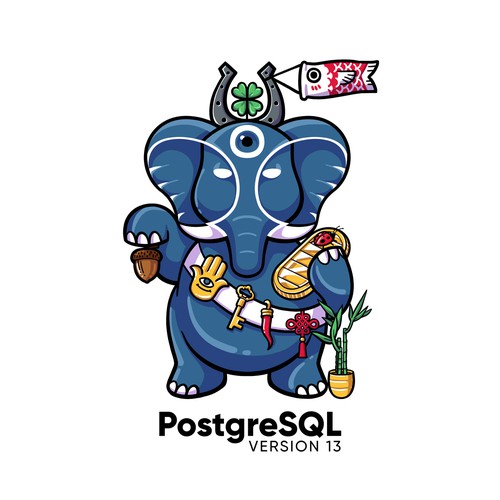 PostgreSQL version 13 release artwork Design by Magik Drafter✪