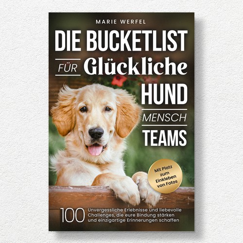 Design a harmonious, cute cover for a dog & human bucketlist Design by Kukira Design