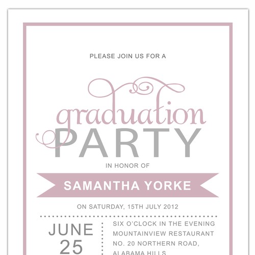 Designs | Picaboo 5" x 7" Flat Graduation Party Invitations (will award ...