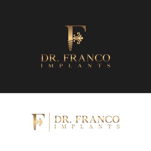 Luxury Dental Implant Logo Brand for World-Class Implant Surgeon appeal Patients and Other Doctors Design by yourbay