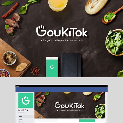 "GouKiTok knock to your door for a tasty and fresh logo!" ganador 