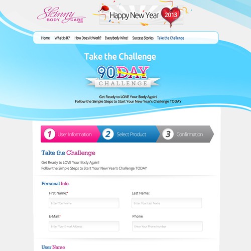 Create the next website design for Skinny Fiber New Year's Challenge Diseño de Smashing Boys