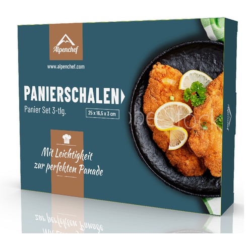 Aspiring Kitch Brand Alpenchef® Looking For A Color Box Design (Wiener Schnitzel Panier Set) Design by Deem Leuk