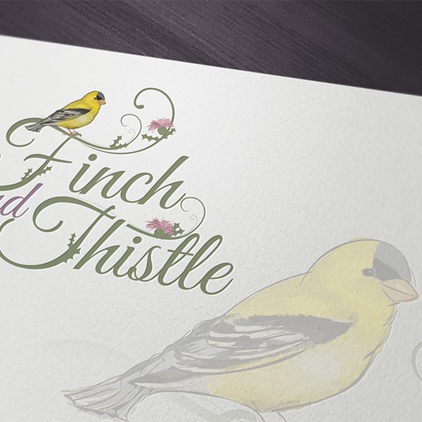 Design by Mzlaki titled "Finch and Thistle Logo"