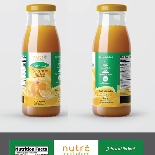 Design Easy Orange Juice Bottle.. Full Wrap! di TheThreeMedia