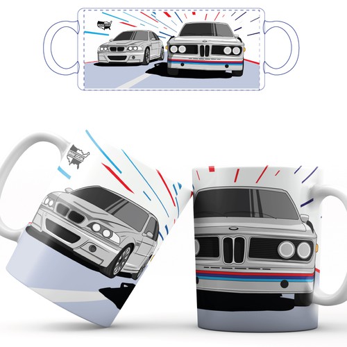 Coffee mug design for the bmw car club of america (full-wrap design), Cup  or mug contest