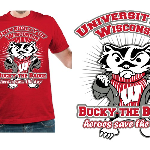 Wisconsin Badgers Tshirt Design Diseño de devondad