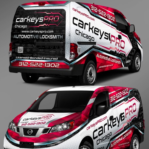 Attracted and noticeable design for Locksmith van wrap Design por Lumina CreAtive