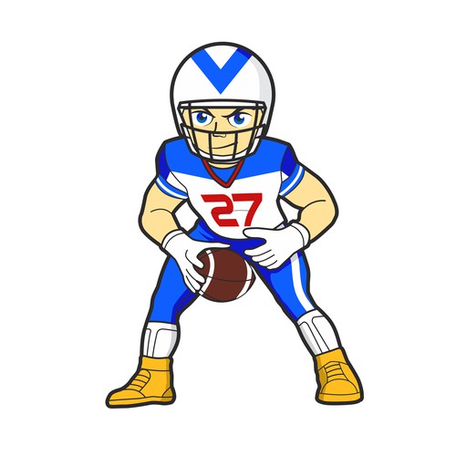 American Foootball Cartoon Character Set Design by thelembique